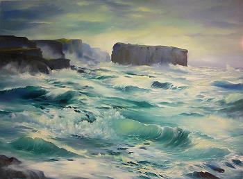 Storm at Kilkee |  oil on canvas |  24x36 | 1750 Euro