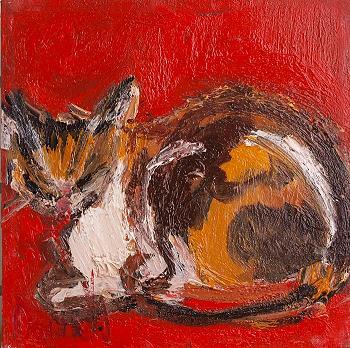 Cat | Oil on Canvas | 12x12 | Euro 750