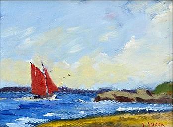 Sailing Past Fanore  | 6x8 | Oil on Panel | Euro 150
