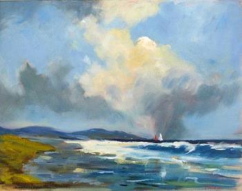 Sailing off North Clare | 14x17 | Oil on Panel | Euro 395