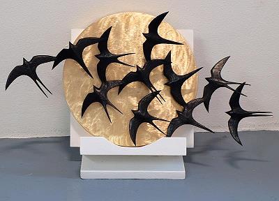 Swallows in Flight | Bronze sculpture | Euro 2000