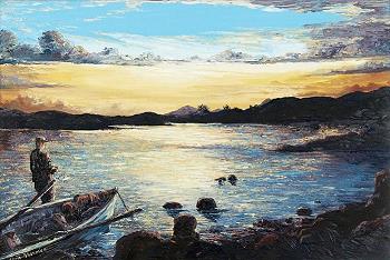 Night Fishing | 20x30 | Oil on Canvas | Euro 800